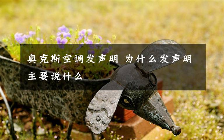 奥克斯空调发声明 为什么发声明主要说什么
