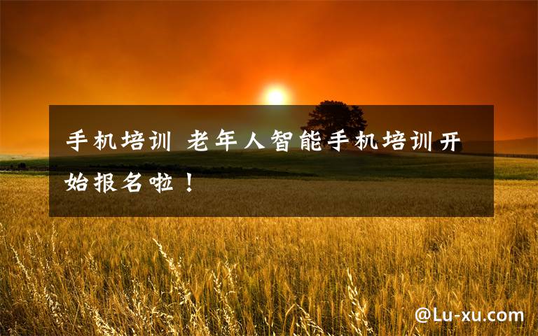 手机培训 老年人智能手机培训开始报名啦！