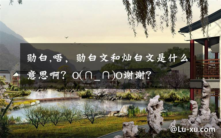 勋白,唔，勋白文和灿白文是什么意思啊？O(∩_∩)O谢谢？