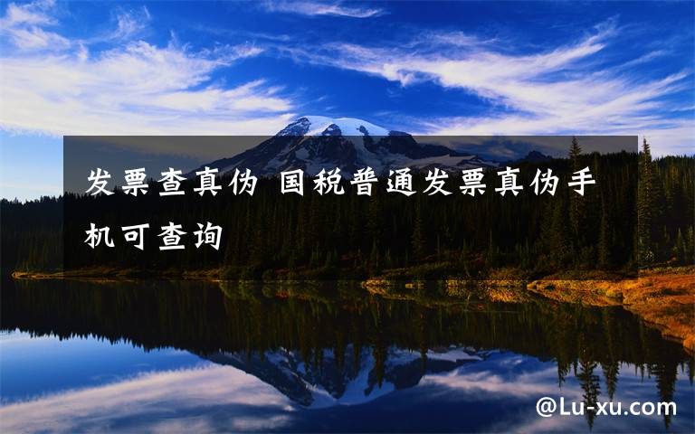 发票查真伪 国税普通发票真伪手机可查询