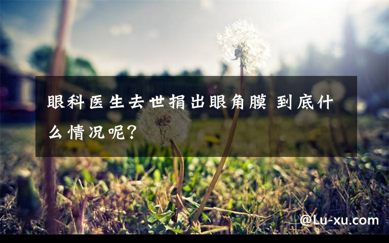 眼科医生去世捐出眼角膜 到底什么情况呢？