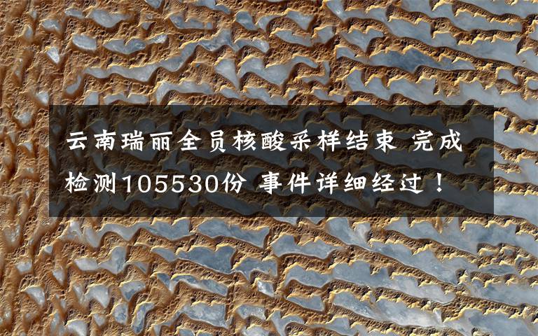 云南瑞丽全员核酸采样结束 完成检测105530份 事件详细经过！