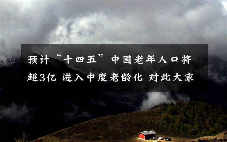 预计“十四五”中国老年人口将超3亿 进入中度老龄化 对此大家怎么看？