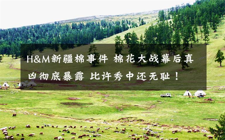 H&M新疆棉事件 棉花大战幕后真凶彻底暴露 比许秀中还无耻！