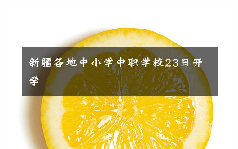 新疆各地中小学中职学校23日开学