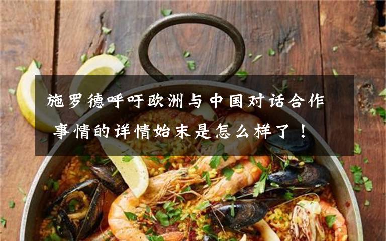 施罗德呼吁欧洲与中国对话合作 事情的详情始末是怎么样了！