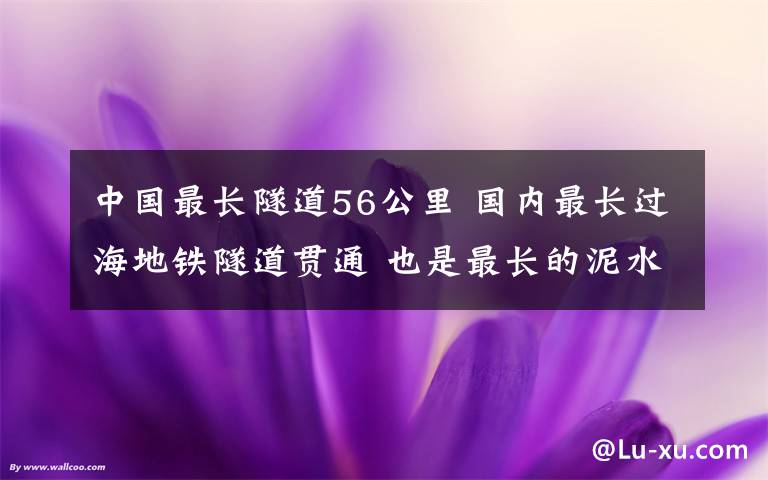 中国最长隧道56公里 国内最长过海地铁隧道贯通 也是最长的泥水盾构过海隧道