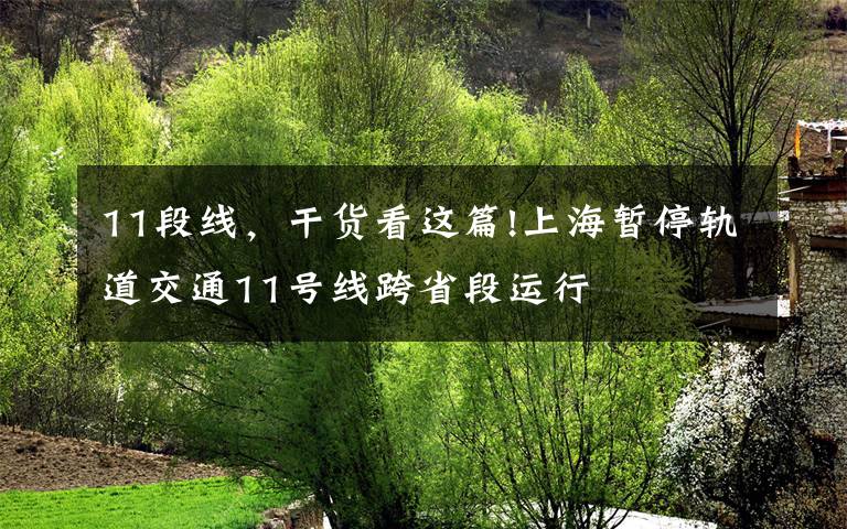 11段线，干货看这篇!上海暂停轨道交通11号线跨省段运行