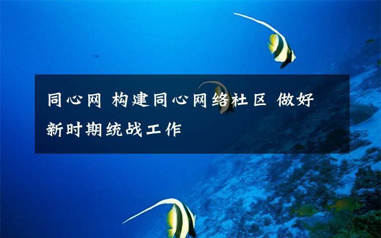 同心网 构建同心网络社区 做好新时期统战工作