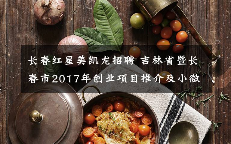 长春红星美凯龙招聘 吉林省暨长春市2017年创业项目推介及小微企业用工招聘大会将于20日举办