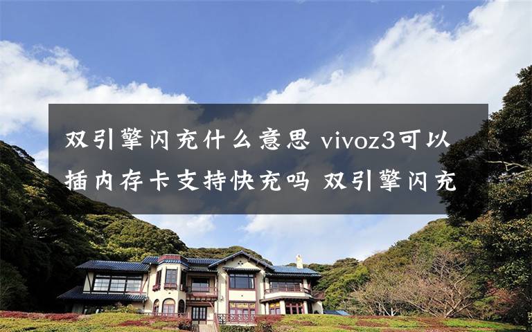 双引擎闪充什么意思 vivoz3可以插内存卡支持快充吗 双引擎闪充什么意思