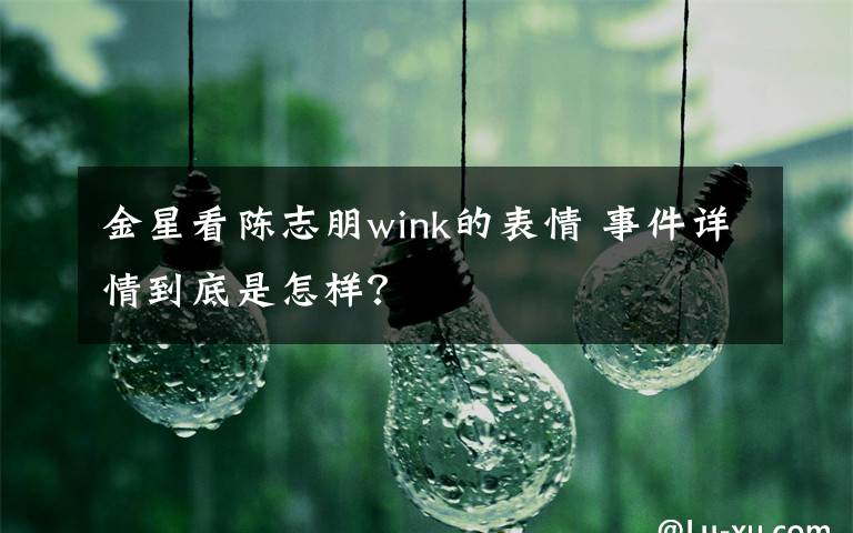 金星看陈志朋wink的表情 事件详情到底是怎样？