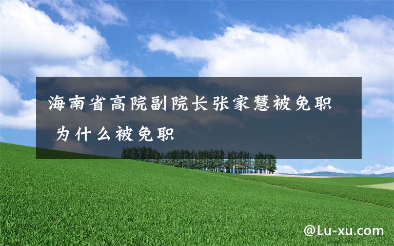 海南省高院副院长张家慧被免职 为什么被免职