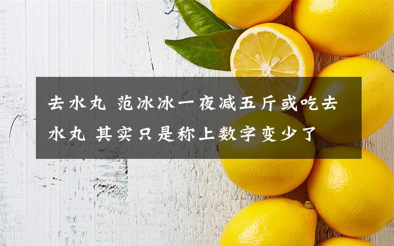 去水丸 范冰冰一夜减五斤或吃去水丸 其实只是称上数字变少了
