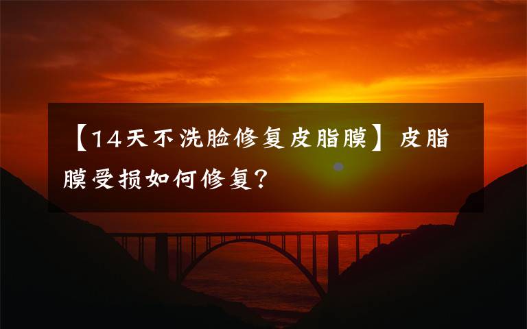 【14天不洗脸修复皮脂膜】皮脂膜受损如何修复？