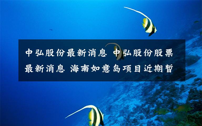 中弘股份最新消息 中弘股份股票最新消息 海南如意岛项目近期暂停