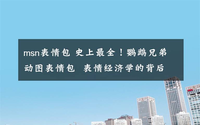 msn表情包 史上最全！鹦鹉兄弟动图表情包 表情经济学的背后是什么？