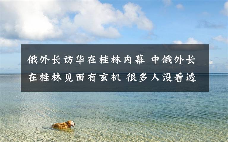 俄外长访华在桂林内幕 中俄外长在桂林见面有玄机 很多人没看透！