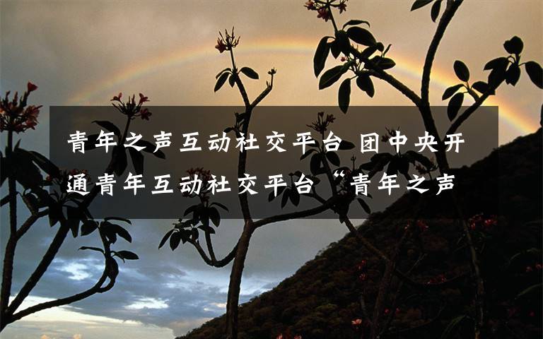 青年之声互动社交平台 团中央开通青年互动社交平台“青年之声”