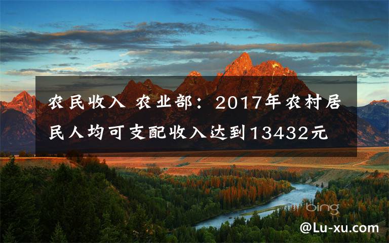 农民收入 农业部：2017年农村居民人均可支配收入达到13432元