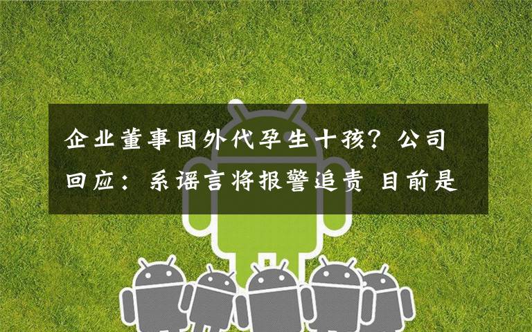 企业董事国外代孕生十孩？公司回应：系谣言将报警追责 目前是什么情况？