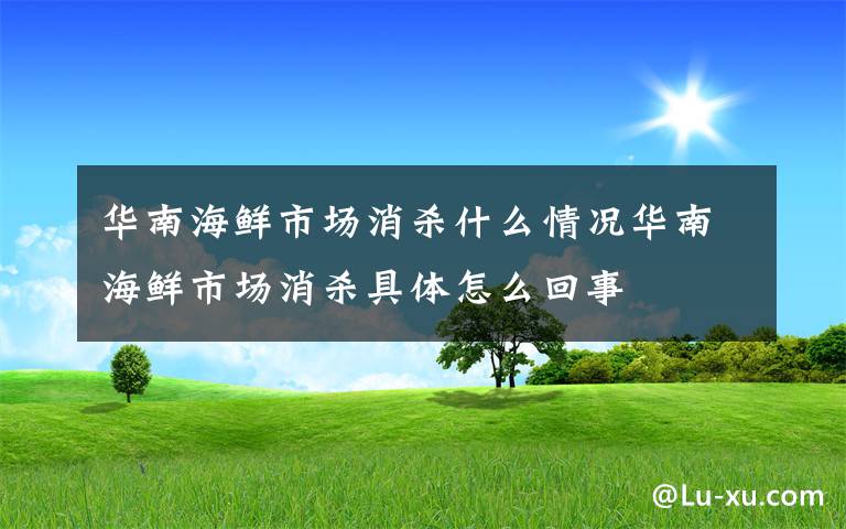 华南海鲜市场消杀什么情况华南海鲜市场消杀具体怎么回事