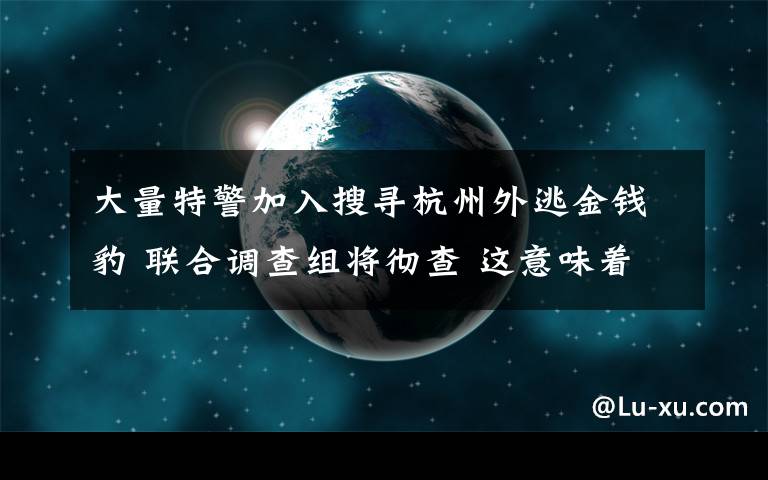 大量特警加入搜寻杭州外逃金钱豹 联合调查组将彻查 这意味着什么?