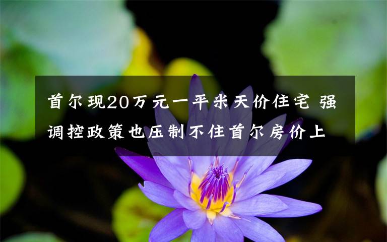 首尔现20万元一平米天价住宅 强调控政策也压制不住首尔房价上涨 究竟发生了什么?