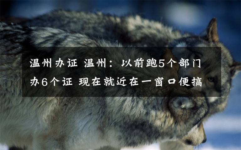 温州办证 温州：以前跑5个部门办6个证 现在就近在一窗口便搞定