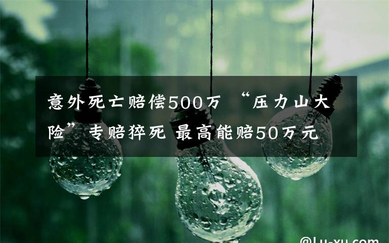 意外死亡赔偿500万 “压力山大险”专赔猝死 最高能赔50万元