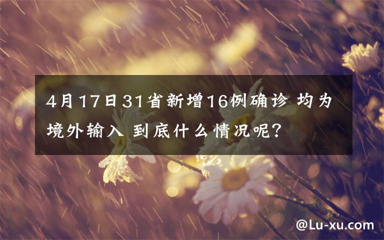 4月17日31省新增16例确诊 均为境外输入 到底什么情况呢？