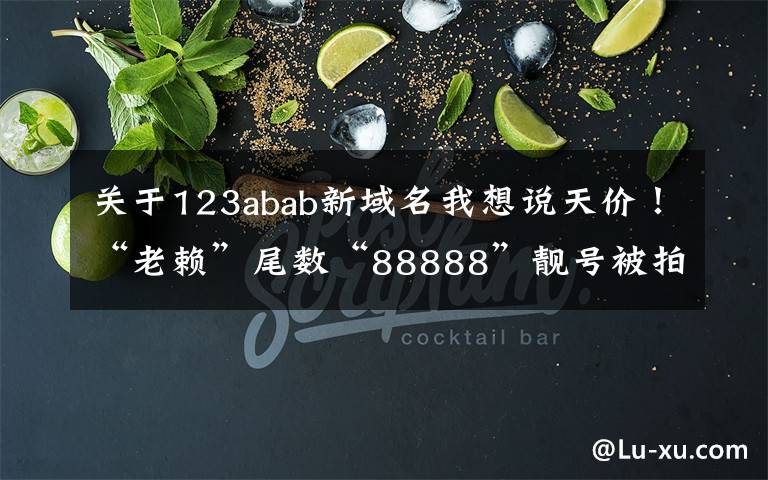 关于123abab新域名我想说天价！“老赖”尾数“88888”靓号被拍卖，成交价抵一套房子首付