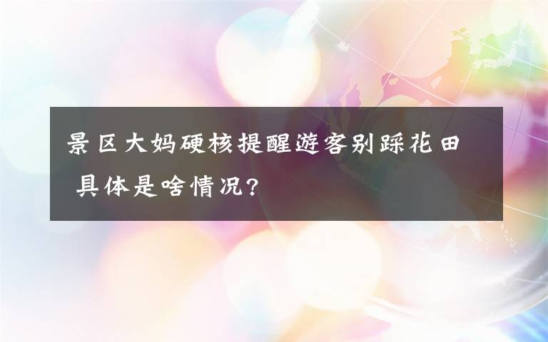 景区大妈硬核提醒游客别踩花田 具体是啥情况?