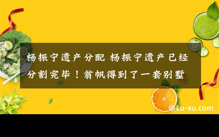 杨振宁遗产分配 杨振宁遗产已经分割完毕！翁帆得到了一套别墅使用权