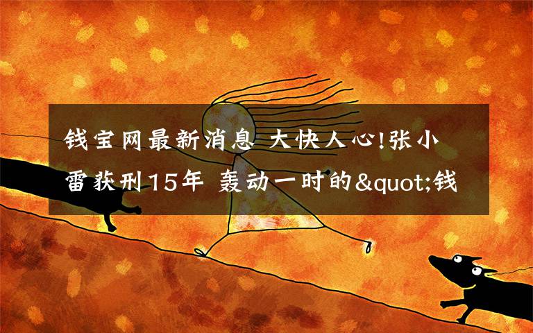 钱宝网最新消息 大快人心!张小雷获刑15年 轰动一时的"钱宝网”事件回顾令人气愤至极