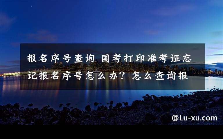 报名序号查询 国考打印准考证忘记报名序号怎么办？怎么查询报名序号