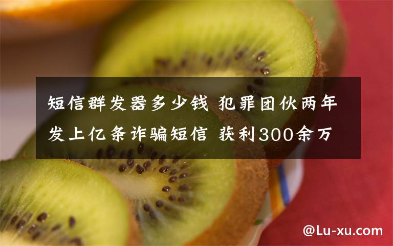 短信群发器多少钱 犯罪团伙两年发上亿条诈骗短信 获利300余万元