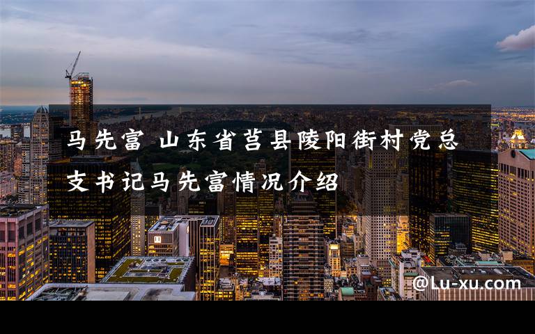 马先富 山东省莒县陵阳街村党总支书记马先富情况介绍