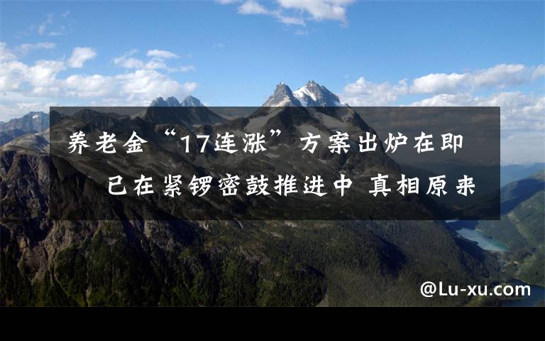 养老金“17连涨”方案出炉在即  已在紧锣密鼓推进中 真相原来是这样！