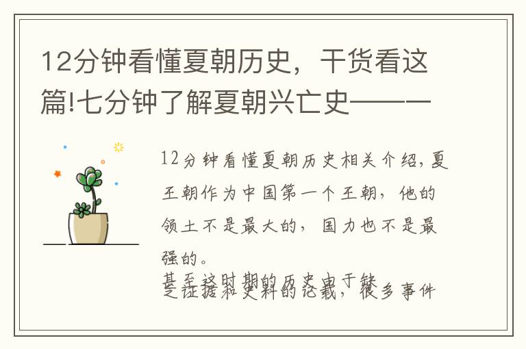 12分钟看懂夏朝历史，干货看这篇!七分钟了解夏朝兴亡史——一个不被国际承认的朝代