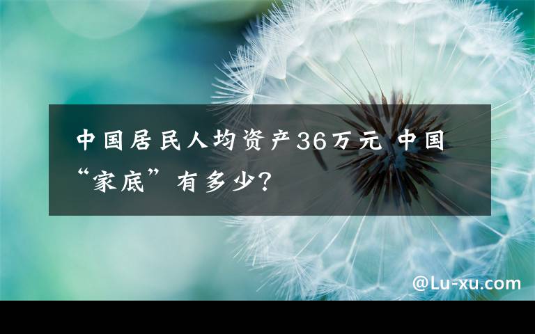  中国居民人均资产36万元 中国“家底”有多少？