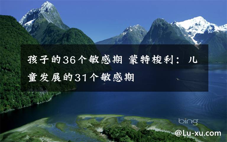 孩子的36个敏感期 蒙特梭利：儿童发展的31个敏感期