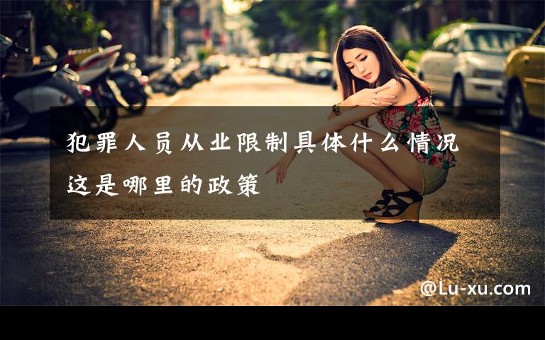 犯罪人员从业限制具体什么情况这是哪里的政策