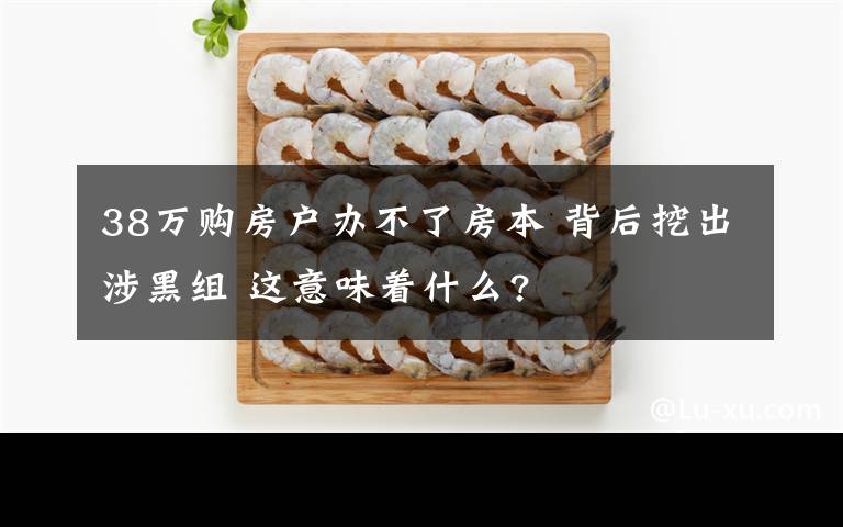 38万购房户办不了房本 背后挖出涉黑组 这意味着什么?
