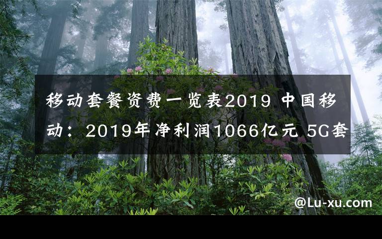 移动套餐资费一览表2019 中国移动：2019年净利润1066亿元 5G套餐客户达1540万户