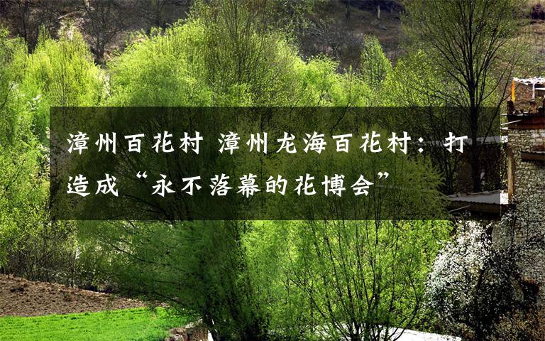 漳州百花村 漳州龙海百花村：打造成“永不落幕的花博会”