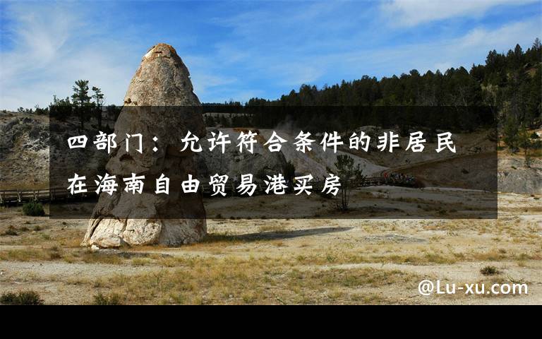 四部门：允许符合条件的非居民在海南自由贸易港买房