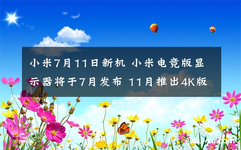 小米7月11日新机 小米电竞版显示器将于7月发布 11月推出4K版显示器