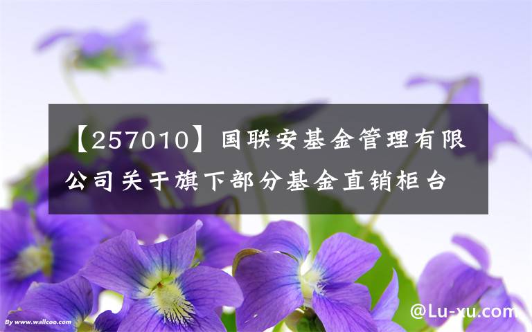 【257010】国联安基金管理有限公司关于旗下部分基金直销柜台赎回费率优惠活动结束的公告