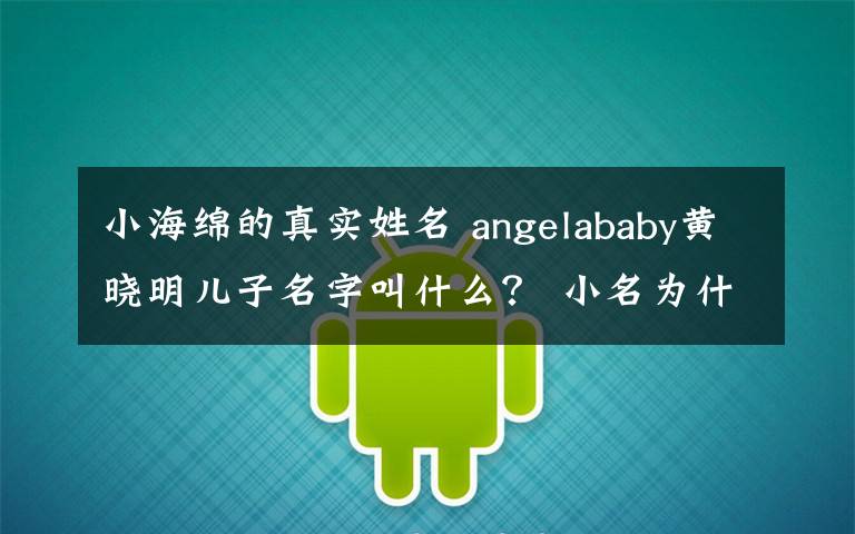 小海绵的真实姓名 angelababy黄晓明儿子名字叫什么？ 小名为什么叫小海绵？